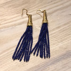 Blue tassel earrings